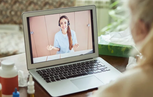 Pharmacist on a telehealth consultation for the compounded GLP-1 program at Westmont Pharmacy
